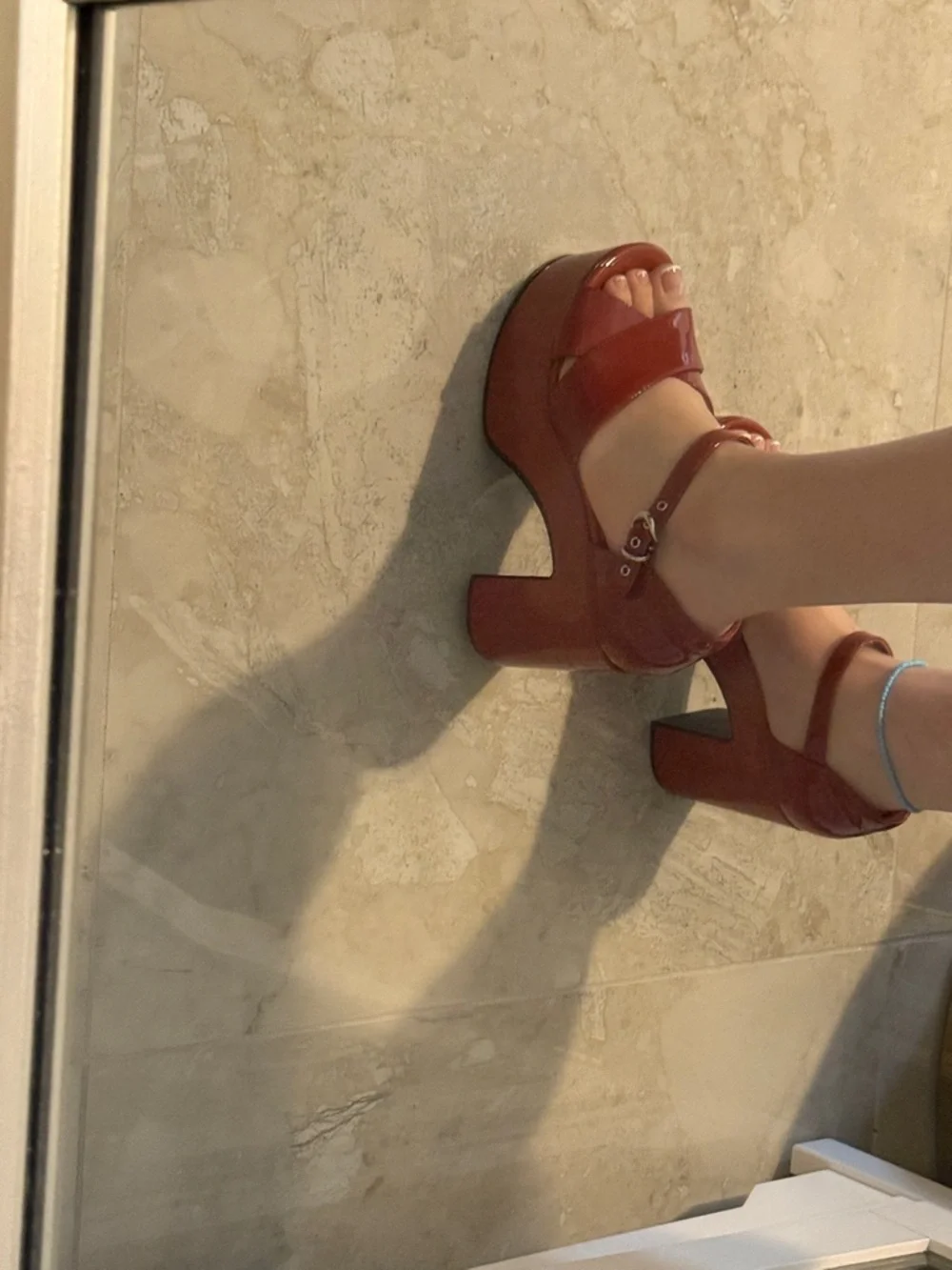Jeffrey Campbell Women's Chunky Platform Sandals in Brick Red